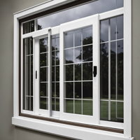 Système de fenêtres coulissantes en aluminium à rupture de pont thermique haut de gamme, sur mesure, avec grille française et double vitrage pour maison