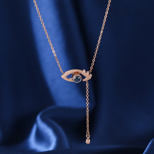 Collar de Cadena de Clavícula de Acero de Titanio Personalizable con Borlas, Colgante Romántico de Moda para Enamorados '<span class=keywords><strong>Mis</strong></span> <span class=keywords><strong>Ojos</strong></span> Solo Vienen a Buscar a Ti' - Product Image 6