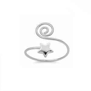 Bagues d'orteil ouvertes ajustables en acier inoxydable étanche et inaltérable, motif cœur et étoile, pour femmes et jeunes filles, bijoux de pied pour l'été et la plage - Product Image 1