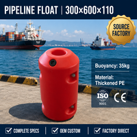 Boya Flotante para Tuberías de PE de 110 mm, Cilíndrica Roja de 300*600 mm, para Minería de Oro y Dragado de Ríos, Personalizada OEM, de Venta Caliente