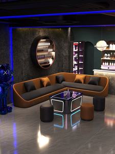 Nouveau Canapé de Bar KTV Personnalisé Banquette à Bord Arrondi avec Table en Plaque de Roche pour Restaurant - Product Image 4