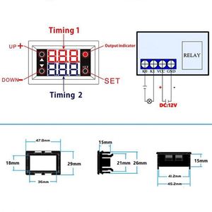 Thời gian mới kỹ thuật số Relay DC 12V 20A kỹ thuật số thời gian trễ hẹn giờ Relay <span class=keywords><strong>Module</strong></span> kỹ thuật số <span class=keywords><strong>LED</strong></span> hiển thị ké<span class=keywords><strong>p</strong></span> chu kỳ 0-999 giờ chu kỳ hẹn giờ - Product Image 6