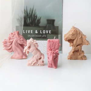 Molde de Silicona para Velas con Diseño de Caballo Saltando, Molde de Resina para Jabón con Diseño de Madre e <span class=keywords><strong>Hijo</strong></span> Caballero, Esculturas Decorativas para el Hogar y Manualidades - Product Image 3