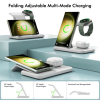 Nouvelle conception de chargeur sans fil 3 en 1, pliable, portable, multifonction, station de charge, charge réelle de 15 W, ABS, prix d'usine