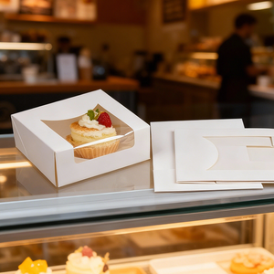 Scatole di Carta Bianca Personalizzabili e Rinforzate per Pasticceria, <span class=keywords><strong>Consegna</strong></span> di <span class=keywords><strong>Cibo</strong></span> e Conservazione - Product Image 2