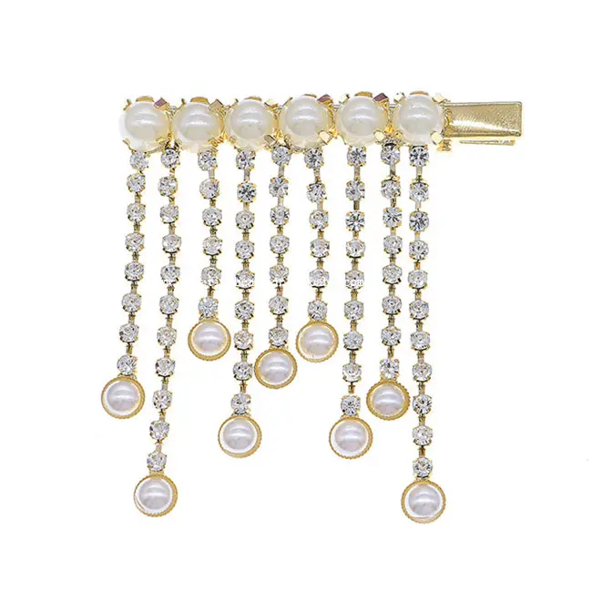 New Fashion Pearl Jewelry Macrame forcine/Hairgrip con nappe di cristallo spille per accessori per capelli da donna