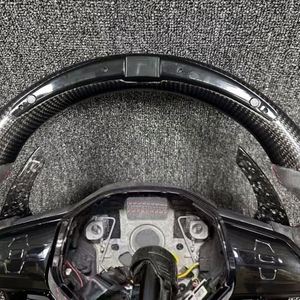 Volante Deportivo LED de Fibra de Carbono Compatible con Volkswagen Golf8 MK8 MK7 MK6 GTI GTD GTS GTE GLI <span class=keywords><strong>R</strong></span>-<span class=keywords><strong>Line</strong></span> <span class=keywords><strong>R</strong></span> Golf7 Golf6 CC Polo Passat JETTA GTR - Product Image 4