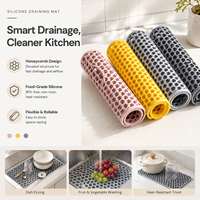 Tapis de protection rectangulaire en silicone antidérapant pour évier et support de casseroles, résistant à la chaleur, écologique, moderne et très vendu pour la cuisine