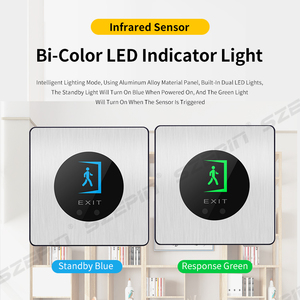 Nút cửa không tiếp xúc cảm biến sóng tay cảm ứng chuyển đổi không có cảm ứng thoát phát hành hồng ngoại Kim Loại nút thoát với bộ đếm thời gian chậm trễ - Product Image 3