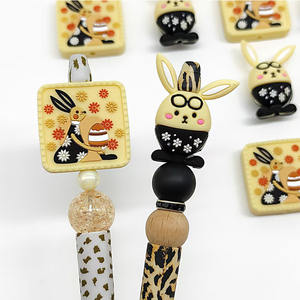 Cuentas de Silicona para Bolígrafos con Diseño de Conejito de Pascua en 3D, Cuentas de Silicona para Bolígrafos para Hacer Llaveros, Joyería y Accesorios - Product Image 1