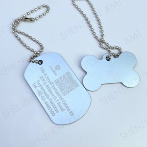 Promotion Gift XMT Brand Custom Logo Dog Tag Necklace <b>Blank</b> Sublimation Stainless Steel <b>Pet</b> Name QR Code ID Silk Screen Printing - Product Image 3