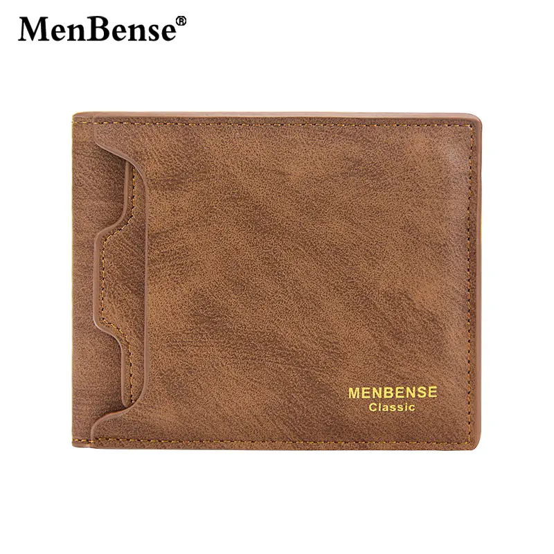 Fashion Men's Wallet Money Bag Solid Color Leather Business Short Wallet Famous Vintage Wallets Multi-card Soft Purse Coin Bag