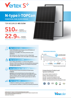 Panneaux solaires Trina Vertex S+ à cadre noir TSM-NEG18R.28, module monocristallin de type N à double vitrage, 485W-510W, efficacité 22,9%, IP68