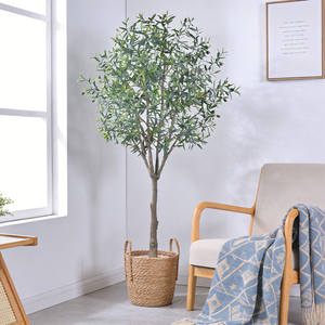 Arbre d'olivier artificiel d'usine, vente en gros, arbre d'olivier en plastique écologique noir pour décoration intérieure avec un aspect naturel - Product Image 6
