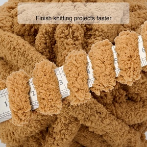 Hot Wholesale Fluffy Soft 100% Polyester Bulky Thick Jumbo <b>Chunky</b> Chenille Yarn for Knitting Blankets Yarn - Product Image 4