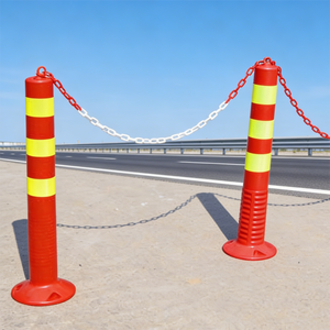 Chaînes de liaison en <span class=keywords><strong>plastique</strong></span> jaunes de 8 mm, 6 mm, 10 mm pour sacs de signalisation/confinement, accessoires de chaînes de circulation routière - Product Image 3