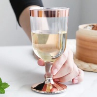Verre à vin INS en plastique jetable moderne classique bord de placage pour les fêtes fournitures de boissons ornement de table pour coupe de champagne glace