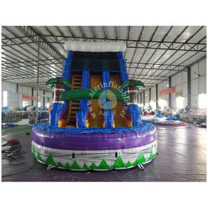 Toboggan aquatique gonflable double piste Jungle Tropicale avec palmiers et piscine, robuste pour événements estivaux, parcs aquatiques et <span class=keywords><strong>location</strong></span> événementielle - Product Image 2
