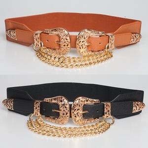 <span class=keywords><strong>Ceinture</strong></span> élastique en cuivre à double boucle pour <span class=keywords><strong>femme</strong></span>, idéale pour les robes, <span class=keywords><strong>ceinture</strong></span> décorative punk tendance pour ajuster la <span class=keywords><strong>taille</strong></span> - Product Image 2