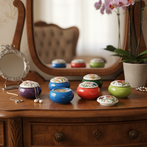 <b>Ceramic</b> Jewelry Organizer 6cm Box for Elegance and Style - Product Image 3