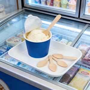 Cuillère en bois de bouleau biodégradable jetable de qualité alimentaire pour desserts et dégustations, en vrac - Product Image 2