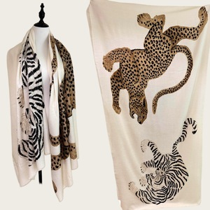 Elegante Sciarpa Grande in Lana con Motivo Ghepardo, Sottile Coprispalle Stile Moneta Antica Vintage, Novità 2026, Copertura per Stanze Climatizzate - Product Image 1