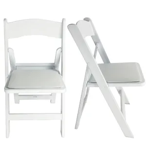 Groothandel Outdoor Witte Hars Opvouwbare Chiavari Bruiloft Tiffany Wimbledon Tuinstoelen