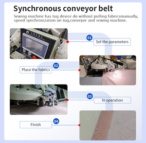 Máquina de coser automática de alta velocidad de una sola aguja para cortinas y faldones, universal con componentes principales: motor y mecanismo. - Product Image 5