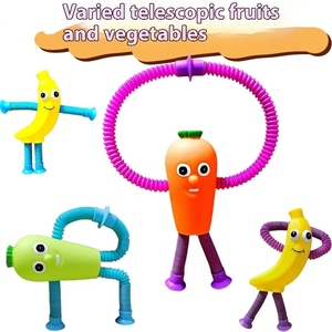 Jincan Creative Cartoon Variable Télescopique Banane <span class=keywords><strong>Tube</strong></span> Vente Chaude Ventouse Radis Pincer Musique Soulagement Sonore Squeeze Jouets - Product Image 4
