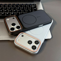 Coque de téléphone en PC rigide avec peinture métallique de luxe pour iPhone 17 Pro Max 17 16 15 14 13, antichoc, compatible avec la charge magnétique sans fil, finition mate