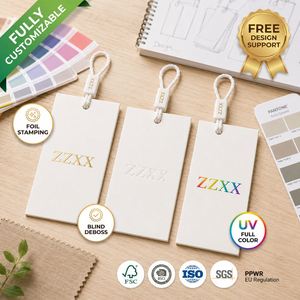 Customized Waterproof Barcode Clothing Hang Tags Personalized Holographic Cardboard Hangtags with Barcod - Product Image 3