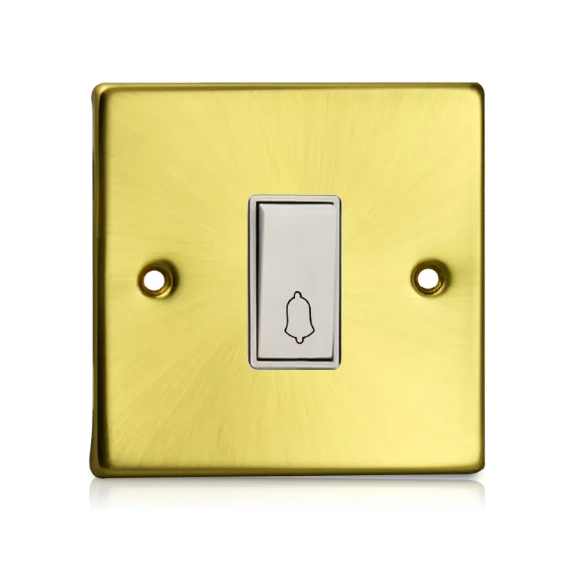 Satin Golden Range bell switch Satin Golden Color Metal Plate 86 Plate