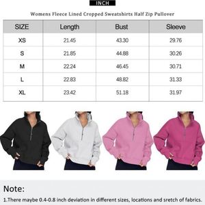 Sudadera de forro polar beige de color liso con bordado, estilo hip hop, holgada, de manga larga, con media cremallera, oversize, para mujer, primavera - Product Image 6