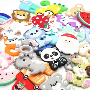 Partai Besar Silikon Silicone Mainan Susun Bentuk Hewan DIY Baby Teether