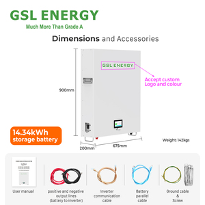 แบตเตอรี่สำรองไฟฟ้า GSL Energy Installer's Choice 15kwh 51.2v 280ah Power Wall 8500+ รอบการใช้งาน มาตรฐาน CE CB IEC62619 โซลูชั่นการจัดเก็บพลังงานแสงอาทิตย์ GSL051280 - Product Image 3