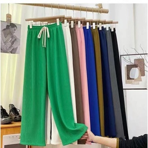 <span class=keywords><strong>Pantalon</strong></span> Large <span class=keywords><strong>Femme</strong></span> Taille Haute <span class=keywords><strong>en</strong></span> Velours Côtelé Couleur Unie Tendance Été Style Décontracté Streetwear - Product Image 1