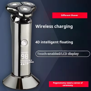 4D Digital Floating Men's Electric Shaver Triple Blade IPX7 Full Body Sensing <b>Touch</b> <b>Switch</b> Daily Battery Razor - Product Image 2