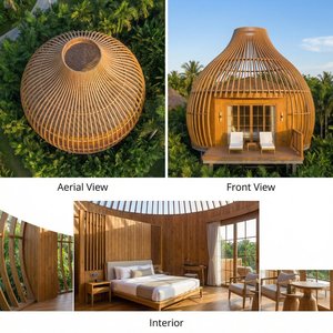 Cabane préfabriquée de luxe <span class=keywords><strong>en</strong></span> acier chinois, étanche, de forme circulaire, type petite <span class=keywords><strong>maison</strong></span> ou cage à oiseaux, <span class=keywords><strong>clé</strong></span> <span class=keywords><strong>en</strong></span> <span class=keywords><strong>main</strong></span> et personnalisable, pour complexe touristique et hôtel boutique - Product Image 2