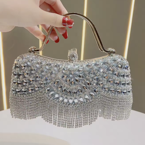 Nuevo Bolso de Mano Impermeable con Diamantes para la Noche, Bolso Bandolera Metálico de Poliéster para Cena, Cumpleaños, Boda, Bolsos de Mano para Mujer - Product Image 3