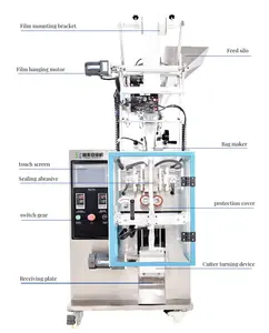 Machine de remplissage automatique de sac de farine de piment de cacao petit sachet de granule de sucre de sel d'épice de lait en poudre Machine d'emballage de poudre