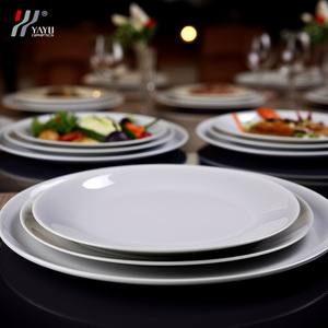 YAYU Ceramic Pure White Round Plate <b>Set</b> For Hotels And Homes Western Food <b>Serving</b> <b>Dishes</b> - Product Image 3