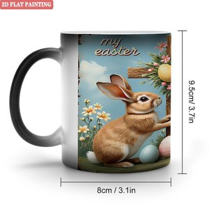 Frosted Black Matte Mug 11oz <b>Ceramic</b> Heat Activated Daily Tea <b>Cup</b> - Product Image 3