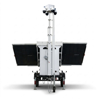 Remolque Móvil Solar para CCTV con Control Remoto 4G/5G, Mástil Alto, Seguridad Fuera de la Red para Obras de Construcción