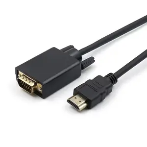 Kabel VGA ke HDMI, adaptor konverter kecepatan tinggi 1.8M HDMI 1.4 ke VGA untuk proyektor Laptop dan Monitor