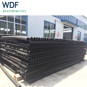 Tuyau de drainage rigide en plastique HDPE perforé avec surface alvéolée pour le drainage des talus de chaussées et des fondations, projets routiers et ferroviaires - Product Image 5
