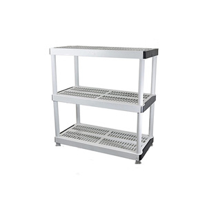 Étagère de rangement en plastique à trois niveaux NORTHPOWER 91x46x89cm, unité d'étagérage robuste pour entrepôt, utilisation logistique en supermarché - Product Image 2
