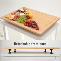 Planche à découper en bois ou couvercle de cuisinière en bois d'acacia, pour couvrir la cuisinière, optimise l'espace de comptoir, finition brun intense