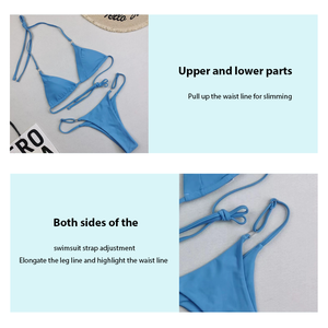 Deux pièces voir à travers de gros seins Xxx Hot Open Sexy Hot String personnalisé bleu Sexy Open Mini Sexy Xxx Girl Micro Bikinis - Product Image 5