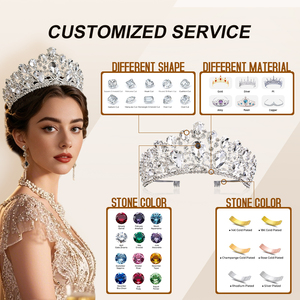 มงกุฎทองคำ มงกุฎดอกไม้สีขาวอัลลอยด์สุดหรูทันสมัย มงกุฎประดับดอกไม้สำหรับมงกุฎทรงสูง มงกุฎฟอร์ด มงกุฎไทรา มงกุฎวิคตอเรีย อุปกรณ์เสริม - Product Image 4