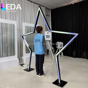 LEDA Star Shape Walkway Gate Led Light Rgb Star Tunnel <b>Stand</b> Party Birthday Aisle Decoration Light Arch Wedding Arch - Product Image 5